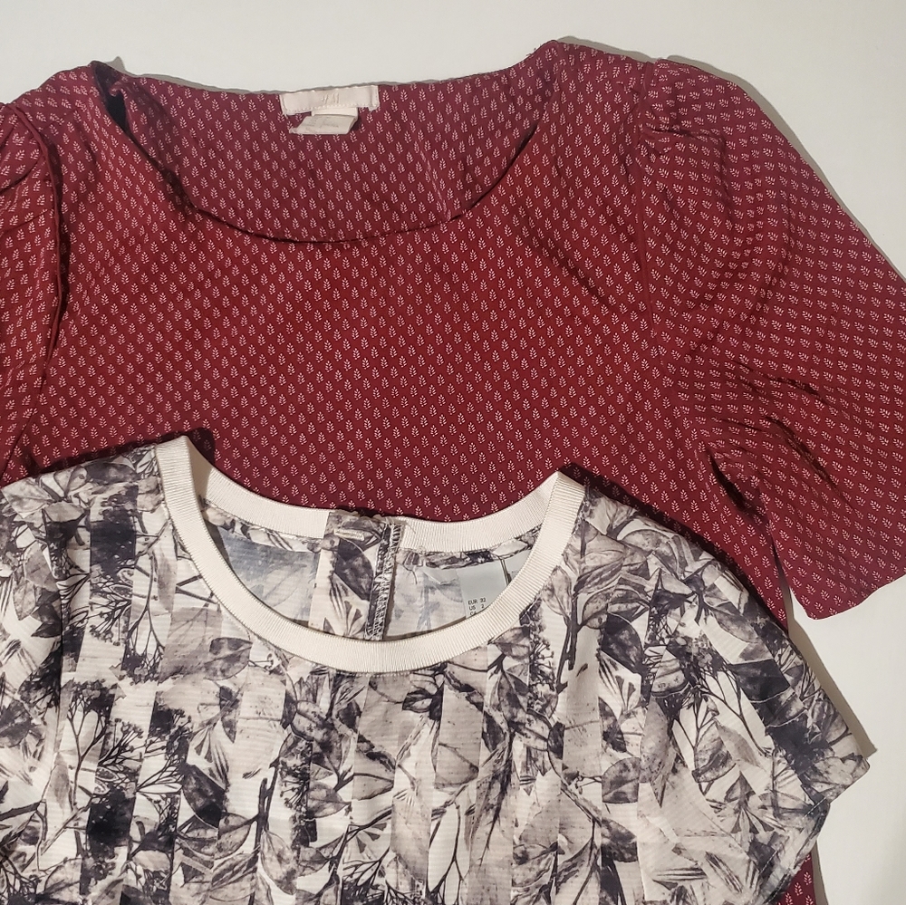 Bundle: Two H&M Size 2 Patterned Seasoned Tops/Shirts